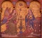 BERLIN, GERMANY, FEBRUARY - 15, 2017: The fresco of Annunciation Mary on the side altar of Rosenkranz Basilica