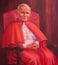 BERLIN, GERMANY, FEBRUARY - 15, 2017: The paint of St. John Paul II. in church St. John the Baptist basilica by unknown artist