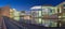 BERLIN, GERMANY, FEBRUARY - 16, 2017: Panorama of modern Government buildings over the Spree river in evening dusk