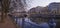 BERLIN, GERMANY, FEBRUARY - 16, 2017: Panorama waterfront over the Spree river in morning