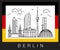 Berlin, Germany. Illustration of city sights