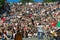 BERLIN, GERMANY - June 11, 2017: Man singing to a crowd in the s