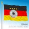 BERLIN, GERMANY, June 2021 - German flag with German football federation logo
