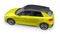 Berlin. Germany. May 12, 2022. Audi A1 S-line 2021. Compact urban premium car in a dark yellow hatchback on a white