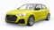 Berlin. Germany. May 12, 2022. Audi A1 S-line 2021. Compact urban premium car in a dark yellow hatchback on a white