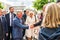 BERLIN, GERMANY - MAY 7, 2019: Charles, Prince of Wales and Camilla, Duchess of Cornwall, in front of Brandenburg Gate