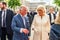 BERLIN, GERMANY - MAY 7, 2019: Charles, Prince of Wales and Camilla, Duchess of Cornwall, in front of Brandenburg Gate