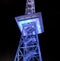 Berlin, Germany - October 12, 2019: illuminated radio tower, Festival of Lights