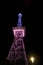 Berlin, Germany - October 12, 2019: illuminated radio tower, Festival of Lights