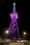 Berlin, Germany - October 12, 2019: illuminated radio tower, Festival of Lights
