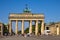 Berlin, Germany - Panoramic view of the Brandenburg Gate - Brandenburger Tor - at Pariser Platz square in historic quarter of West