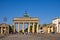 Berlin, Germany - Panoramic view of the Brandenburg Gate - Brandenburger Tor - at Pariser Platz square in historic quarter of West