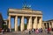 Berlin, Germany - Panoramic view of the Brandenburg Gate - Brandenburger Tor - at Pariser Platz square in historic quarter of West