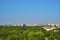 Berlin, Germany - Panoramic view of the Groser Tiergarten park with modern House of the Worldâ€™s Cultures - Haus der Kulturen Der