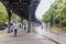 BERLIN, GERMANY - SEPTEMBER 1, 2017: Elevated track of Berlin U-Bahn metro near station Schlesisches To