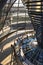 Berlin, Germany - Ultra modernistic interior of the Reichstag building dome - symbol of the Germany reunification - covering the