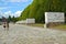 BERLIN, GERMANY. A view of the avenue of sarcophagi of the Soviet military memorial in Treptov-park