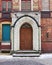 Berlin Germany, vintage colorful house entrance arched door