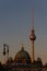 Berlin landmarks - Television tower and Berlin cathedral during