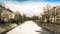 Berlin Landwehr Canal frozen over in winter