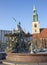 Berlin - The Neptune Fountain Neptunbrunnen and the Marienkirche church designed by Reinhold Begas in 1891