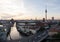 Berlin panoramic view in evening