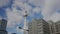 Berlin radio tower on Alexanderplatz with modern buildings