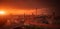 Berlin Skyline City Panorama with Sunset - famous