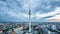 Berlin skyline panorama with TV tower at Alexanderplatz in twilight, Germany