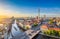 Berlin skyline with Spree river at sunset, Germany