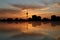 Berlin skyline at sunset