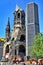 Berlin traffic and Kaiser Wilhelm Memorial Church, Berlin Germany