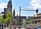 Berlin traffic and Kaiser Wilhelm Memorial Church, Berlin Germany