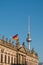Berlin, Tv tower ,historic building Zeughaus and german flag