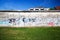 Berlin Wall Memorial with graffiti.