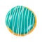 Berliner donut turquoise color with white stripes