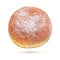 Berliner Pfannkuchen or donut with sugar powder isolated