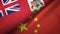 Bermuda and China two flags textile cloth, fabric texture
