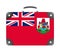 Bermuda country flag in the form of a travel suitcase on a white background