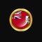 Bermuda flag Golden button