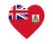 Bermuda Flag National North America Emblem Heart Icon Vector