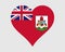 Bermuda Heart Flag. Somers Isles Love Shape Flag. The Bermudas British Overseas Territory Banner Icon Sign Symbol Clipart EPS