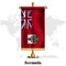 Bermuda National realistic flag with Stand