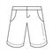 Bermuda shorts vector line icon.