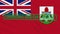 Bermuda swaying flag with green stamp of freedom from coronavirus, loop
