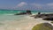 Bermuda. Turquoise water of Atlantic ocean and blue sky. Fantastic view on beach.