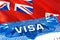 Bermuda Visa. Travel to Bermuda focusing on word VISA, 3D rendering. Bermuda immigrate concept with visa in passport. Bermuda