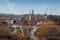 Bern Skyline with Old Town landmarks - the Bern Minster,  Nydeggkirche Church and Felsenburg Tower - Bern, Switzerland