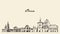 Bern skyline Switzerland hand drawn vector sketch