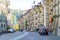 Bern, Switzerland - October 17, 2017: Main shopping street of old city Kramgasse